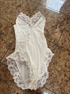 Vintage lace  Trim Ivory Women’s Bodysuit